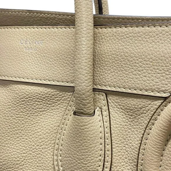 CELINE Luggage Mini Shopper 165213LUG.03UN Beige Drummed calfskin Handbag - Picture 11 of 16
